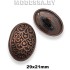 233030 Пуговица металлическая 29х21мм Ц:Медь