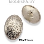 233030 Пуговица металлическая 29х21мм Ц:Никель