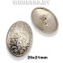 233030 Пуговица металлическая 29х21мм Ц:Никель