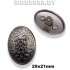 233030 Пуговица металлическая 29х21мм Ц:Чёрный никель