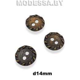 237409 Пуговица металлическая d14мм Ц:Антик
