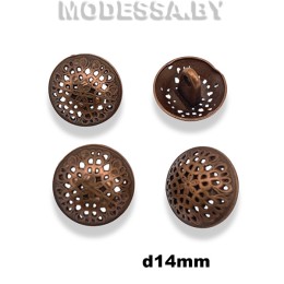 273110 Пуговица металлическая d13мм Ц:Медь 