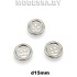 5393 B Пуговица металлическая d15мм Ц:Никель 