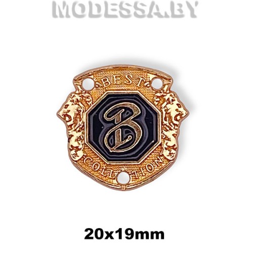 01910 SH Украшение металлическое 20х19мм Ц:Золото