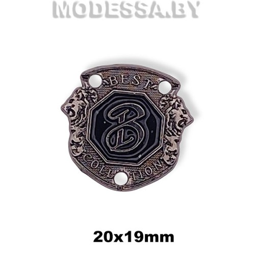 01910 SH Украшение металлическое 20х19мм Ц:Чёрный никель