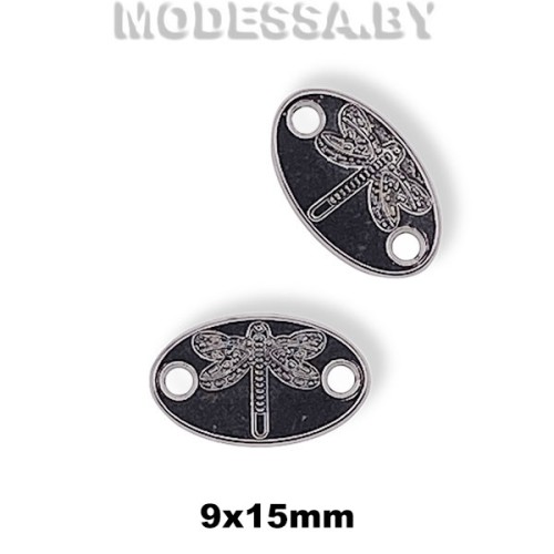 3038 P Бирка металлическая 15х9мм Ц:Чёрный никель