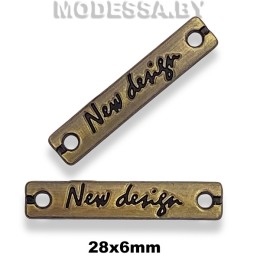 3253 Украшение металлическое 28х6мм Ц:Антик 