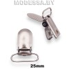 02525 N Зажим для подтяжек 25мм Ц:Никель 