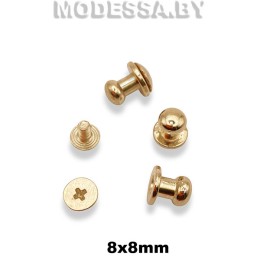 03008 Винт для ремней и сумок 8х8мм Ц:Золото