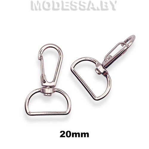 1594-20 C Карабин металлический 20мм Ц:Никель