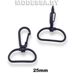 1594-25 C Карабин металлический 25мм Ц:Матовый чёрный