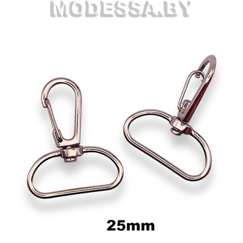 1594-25 C Карабин металлический 25мм Ц:Чёрный никель