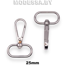 1790 C Карабин металлический 25мм Ц:Никель