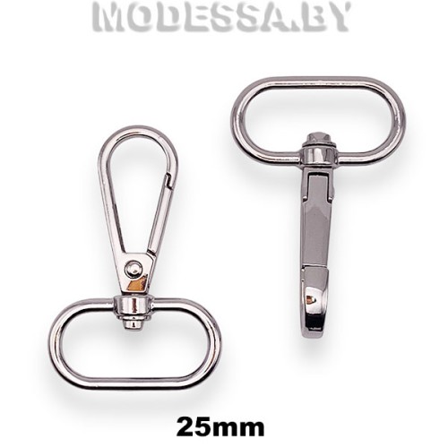 1790 C Карабин металлический 25мм Ц:Никель