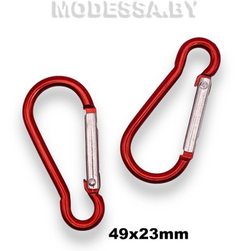 3060.23 Карабин металлический 49х23мм Ц:Красный