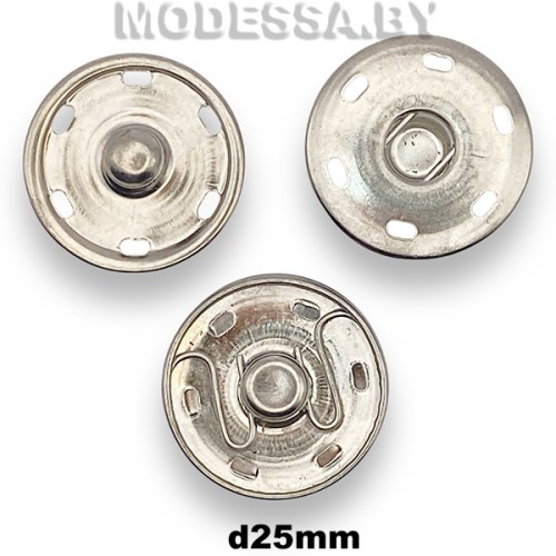 02325 Кнопка металлическая d25мм Ц:Никель
