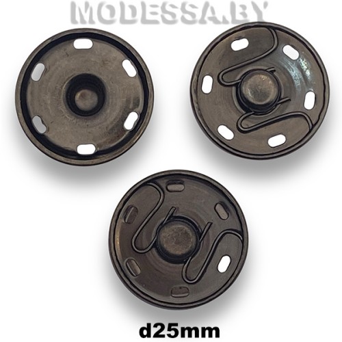 02425 Кнопка металл 25мм Ц:Чёрный никель