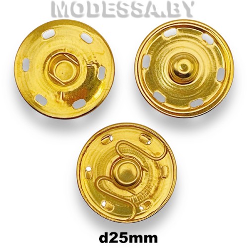 02625 Кнопка металлическая d25мм Ц:Золото