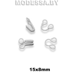 Крючок плательный №1 15х8мм Ц:Белый 