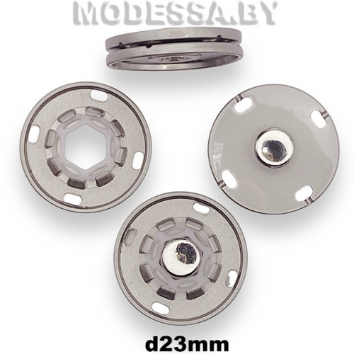 28314.45 Кнопка металлическая d23мм Ц:Никель матовый