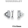8013 Крючок брючный металлический 17х15мм Ц:Никель 