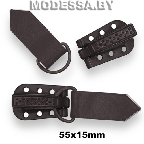 3703 Крючок шубный металл 55х15мм Ц:Чёрный 