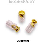 KL-112 Фиксатор пластмассовый 20х9мм Ц:Золото/Прозрачный