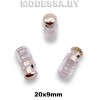 KL-112 Фиксатор пластмассовый 20х9мм Ц:Никель/Прозрачный