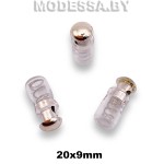 KL-112 Фиксатор пластмассовый 20х9мм Ц:Никель/Прозрачный