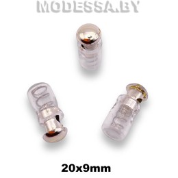 KL-112 Фиксатор пластмассовый 20х9мм Ц:Никель/Прозрачный