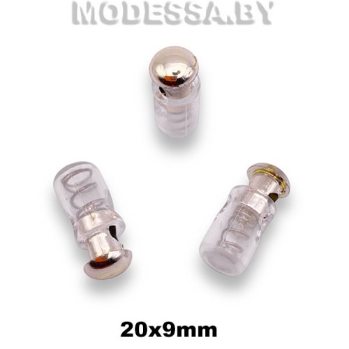 KL-112 Фиксатор пластмассовый 20х9мм Ц:Никель/Прозрачный