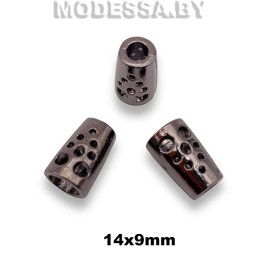 833R Наконечник металлический 14х9мм Ц:Чёрный никель