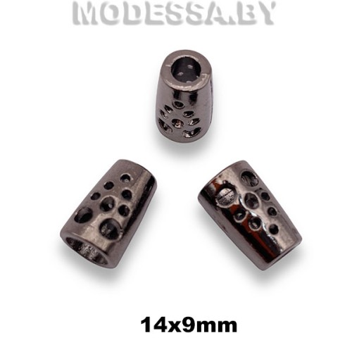 833R Наконечник металлический 14х9мм Ц:Чёрный никель