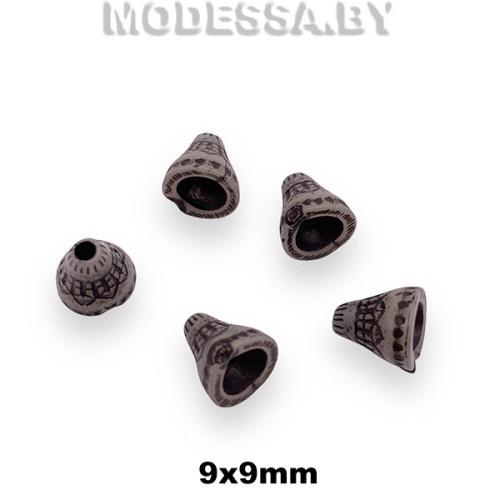 Бусина пластм. 9х9мм Ц:Серый 