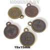 01405 SH Украшение металлическое "Монетка" 19х15мм