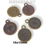 01405 SH Украшение металлическое "Монетка" 19х15мм
