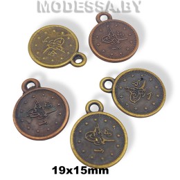 01405 SH Украшение металлическое "Монетка" 19х15мм
