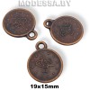 01405 SH Украшение металлическое 19х15мм Ц:Медь