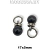017 Украшение 17х5мм Ц:Чёрный никель/Чёрный