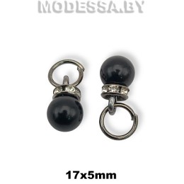 017 Украшение 17х5мм Ц:Чёрный никель/Чёрный