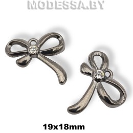 01906 SH Украшение металлическое 19х18мм Ц:Чёрный никель