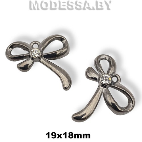 01906 SH Украшение металлическое 19х18мм Ц:Чёрный никель