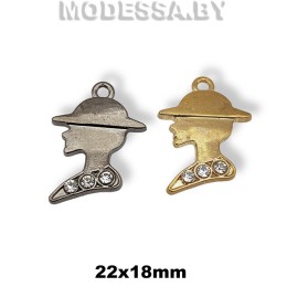 02407 SH Украшение металлическое 22х18мм