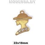 02407 SH Украшение металлическое 22х18мм Ц:Золото