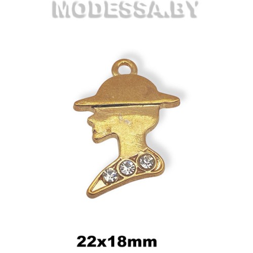 02407 SH Украшение металлическое 22х18мм Ц:Золото
