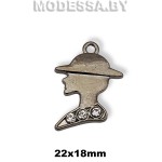 02407 SH Украшение металлическое 22х18мм Ц:Чёрный никель