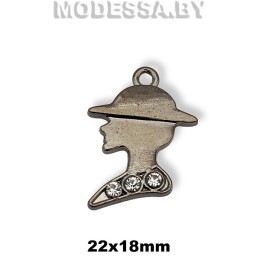 02407 SH Украшение металлическое 22х18мм Ц:Чёрный никель