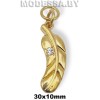 04125 Украшение металлическое 30х10мм Ц:Золото 