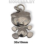 04353 Украшение металлическое 30х19мм Ц:Чёрный никель