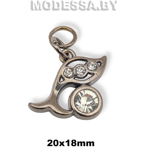 04531 Украшение металлическое 20х18мм Ц:Чёрный никель